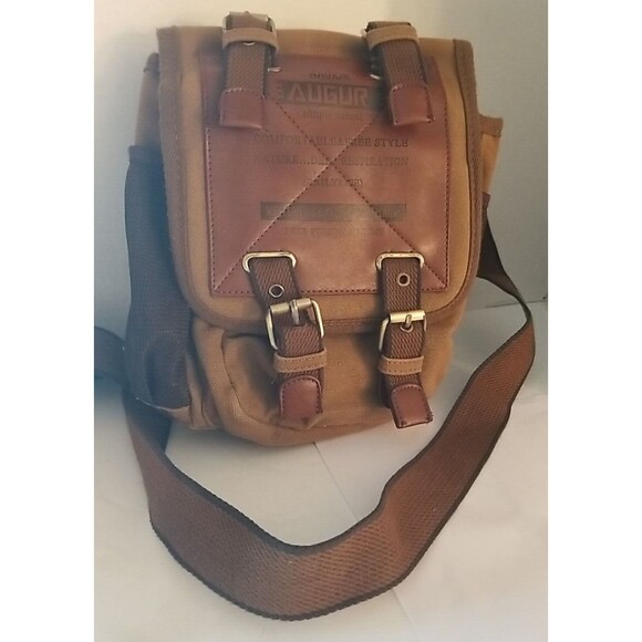 Augur Messenger Bag Vintage Medium Canvas Shoulder Crossbody Manbag Purse - Picture 2 of 12